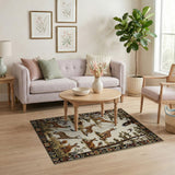 Giraffe and Spotted Deer Wildlife Area Rug