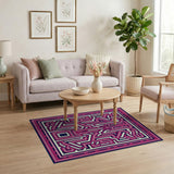 Purple Heritage Tribal Maze Area Rug