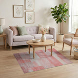 Modern Pink Geometric Block Area Rug