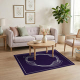 Purple Wavy Abstract Ring Area Rug