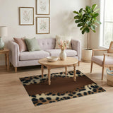 Leopard Faux Fur Textured Area Rug