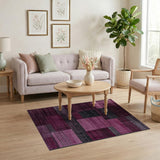 Purple Patchwork Geometric Area Rug