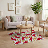 Playful Red Cartoon Cats Area Rug