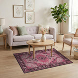 Vibrant Pink Southwestern Geometric Area Rug