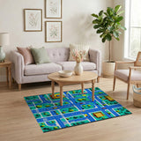 Multi-color and Patterns Cartoon City Streets Play Rug