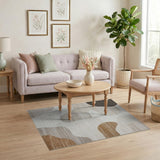 Abstract Neutral Beige Grey Area Rug