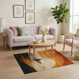 Sunset Surfer Silhouette Coastal Area Rug