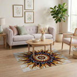 Radiant Sunburst Mandala Area Rug