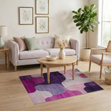 Vibrant Pink Purple Abstract Geometric Area Rug