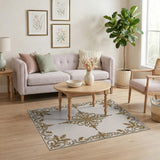 Elegant Gold Ornate Medallion Area Rug