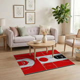 Red Basketball Court Area Rug