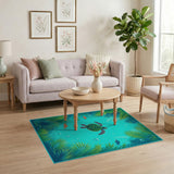 Sea Turtle Coastal Underwater Area Rug