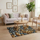 Layered Desert Rocks and Pebbles Rug