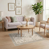 Beige Floral Vine Neutral Area Rug