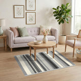 Grey Striped Grey Striped Geometric Area Rug