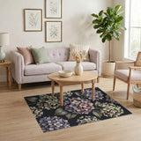 Vintage Purple Hydrangea Floral Area Rug