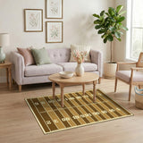 ODIKA Brown Football Field Area Rug