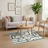 Grey Construction Road Kids Area Rug
