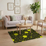 Vibrant Yellow Splatter Sunflower Area Rug
