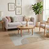 Modern Beige Abstract Organic Shapes Area Rug