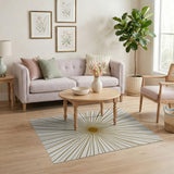 Gold and Silver Gold Sunburst Geometric Area Rug