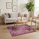 Pink Vintage Pink Rose Floral Area Rug