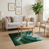 Serene Green Mountain Valley Area Rug