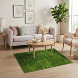 Lush Moss Green Shag Area Rug