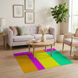 Multi-color and Patterns Geometric Modern Vibrant Multi-Color Geometric Block Area Rug