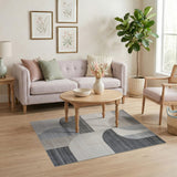 Abstract Geometric Neutral Geometric Modern Area Rug