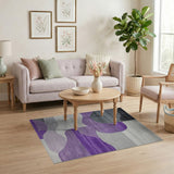 Purple Abstract Curve Area Rug