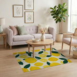 Zesty Lemon Fruit Pattern Area Rug