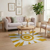 Radiant Yellow Starburst Area Rug