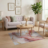 Pink Gold Marble Abstract Area Rug