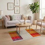 Vibrant Multi-Color Geometric Grid Geometric Modern Area Rug