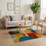 Vibrant Multi-Color Geometric Shag Area Rug
