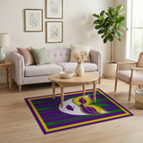Masquerade Mask Purple Green Gold Area Rug