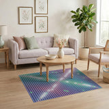 Vibrant Pixel Grid Area Rug