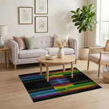 Vibrant Multi-Color Geometric Stripe Area Rug