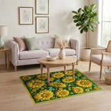 Yellow Vibrant Sunflower Field Area Rug