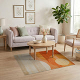 Orange Sunset Layers Geometric Area Rug