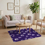 Purple Paw and Bell Kids Area Rug