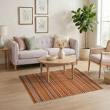 Bold Orange Striped Woven Southwestern Rug
