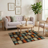 Rustic Farmhouse Barn Landscape Patchwork Rug
