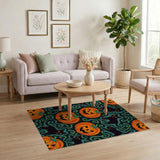 Spooky Jack-o'-Lanterns Black Cats Area Rug