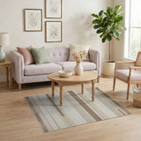 Beige Neutral Horizontal Striped Woven Rug