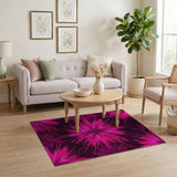 Vivid Pink Starburst Abstract Area Rug
