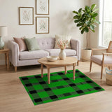 Bold Green Black Buffalo Check Area Rug
