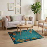 Playful Underwater Fish Coral Cartoon Rug
