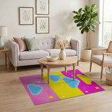 Whimsical Clouds Stars Kids Area Rug